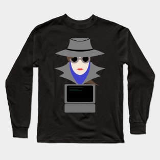 Lady Grey (Cauc W/Computer): A Cybersecurity Design Long Sleeve T-Shirt